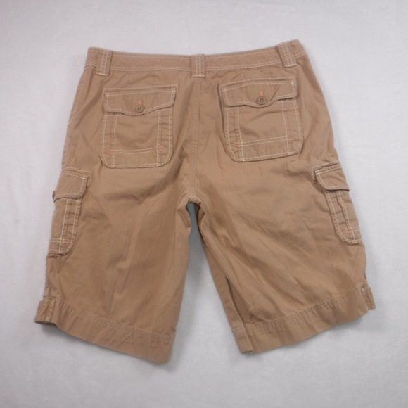 Eddie Bauer Women's 14 Tan Khaki Cargo Shorts Cotton Outdoor Casual 10 Inseam - Picture 2 of 9